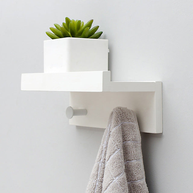 Bamboo Floating Wall-Mounted Rack Coat Hook Rack Towel Hanger Holder European Style Dress Coat Hook Wall Door Hat Hanger-2