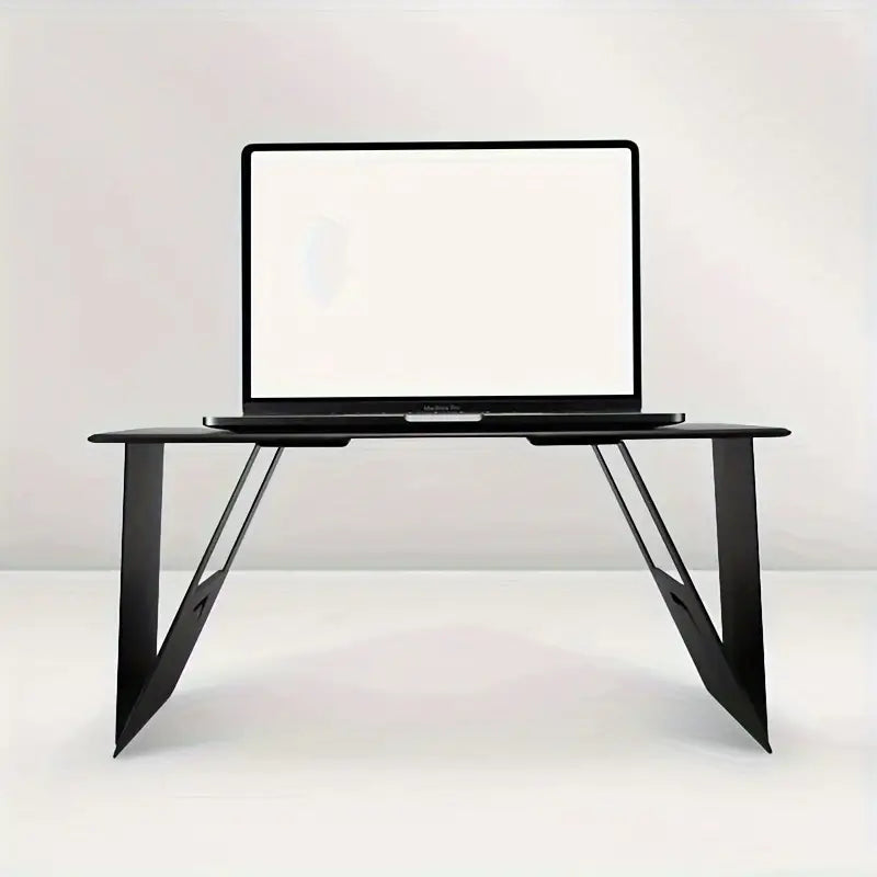 Portable Folding Student Study Table - Black PU Leather-1