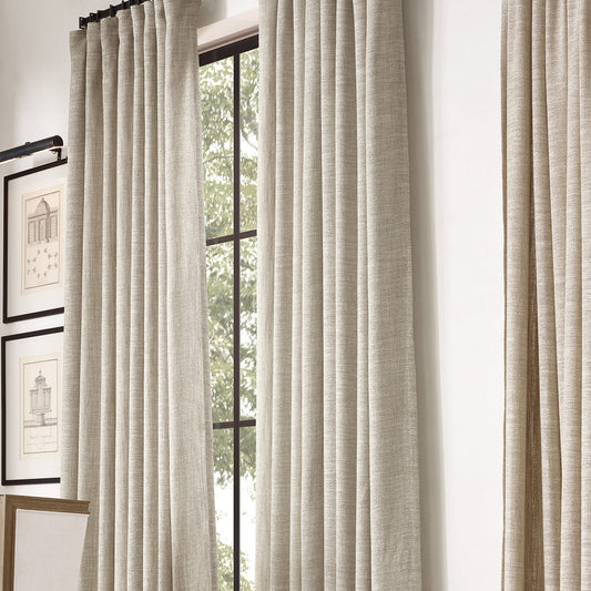 Organic Belgian Basketweave Linen Curtains | Blackout or Light Filtering | Custom Sizes Available-0