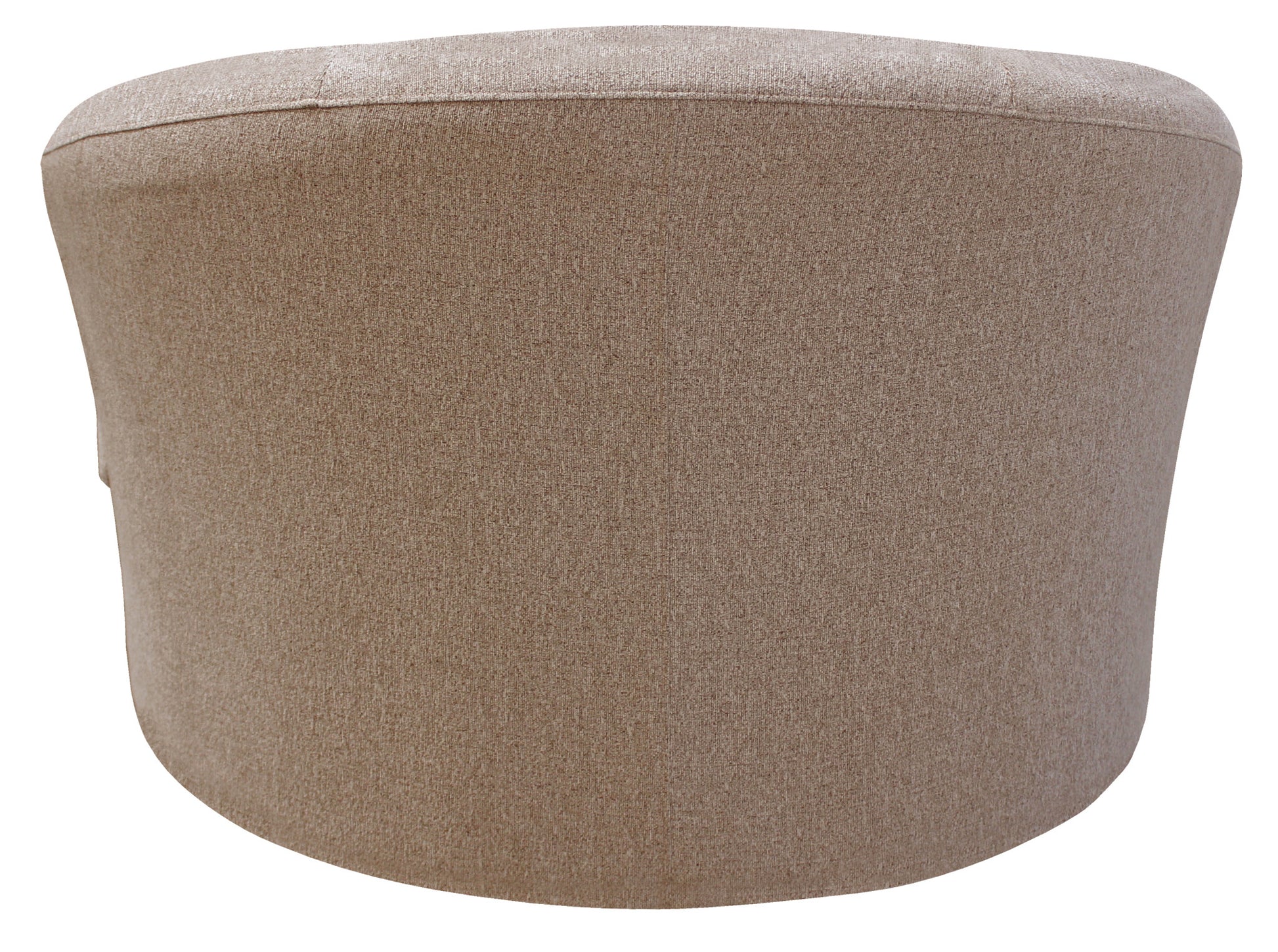 44" Sand Linen Upholstered Swivel Round Accent Chair And Toss Pillows-3