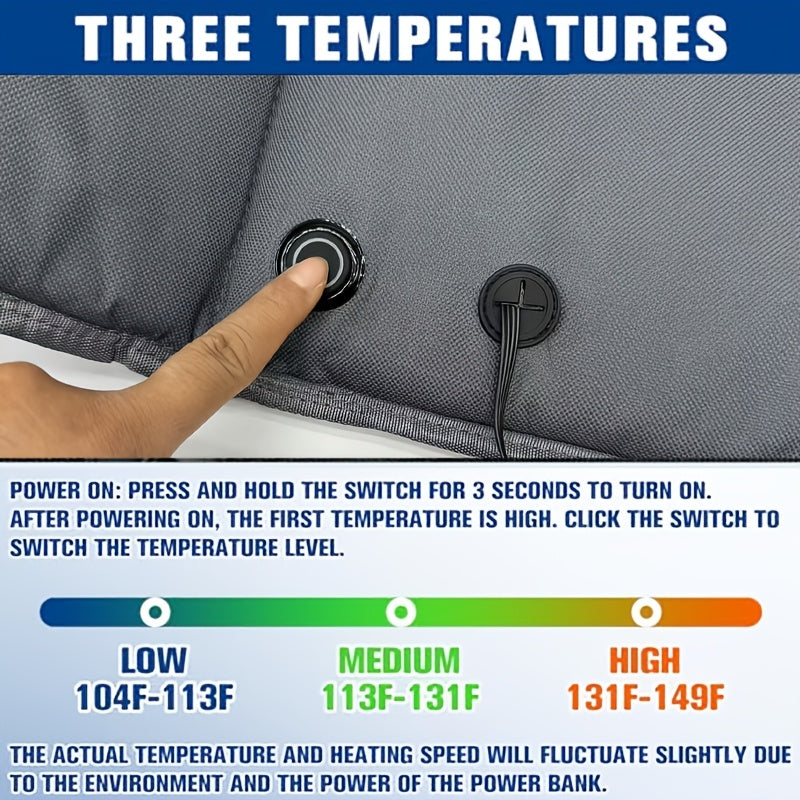 Heated USB Seat Cushion 3-Level Warmer-3