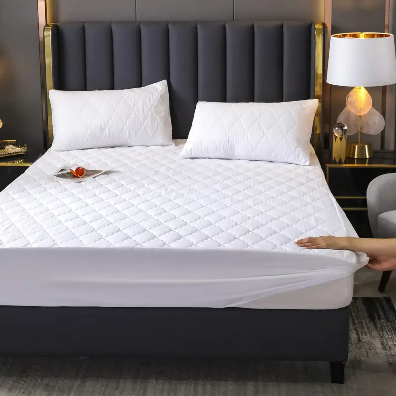Waterproof Bed Cap Set with Fitted Sheet and Pillowcases-2