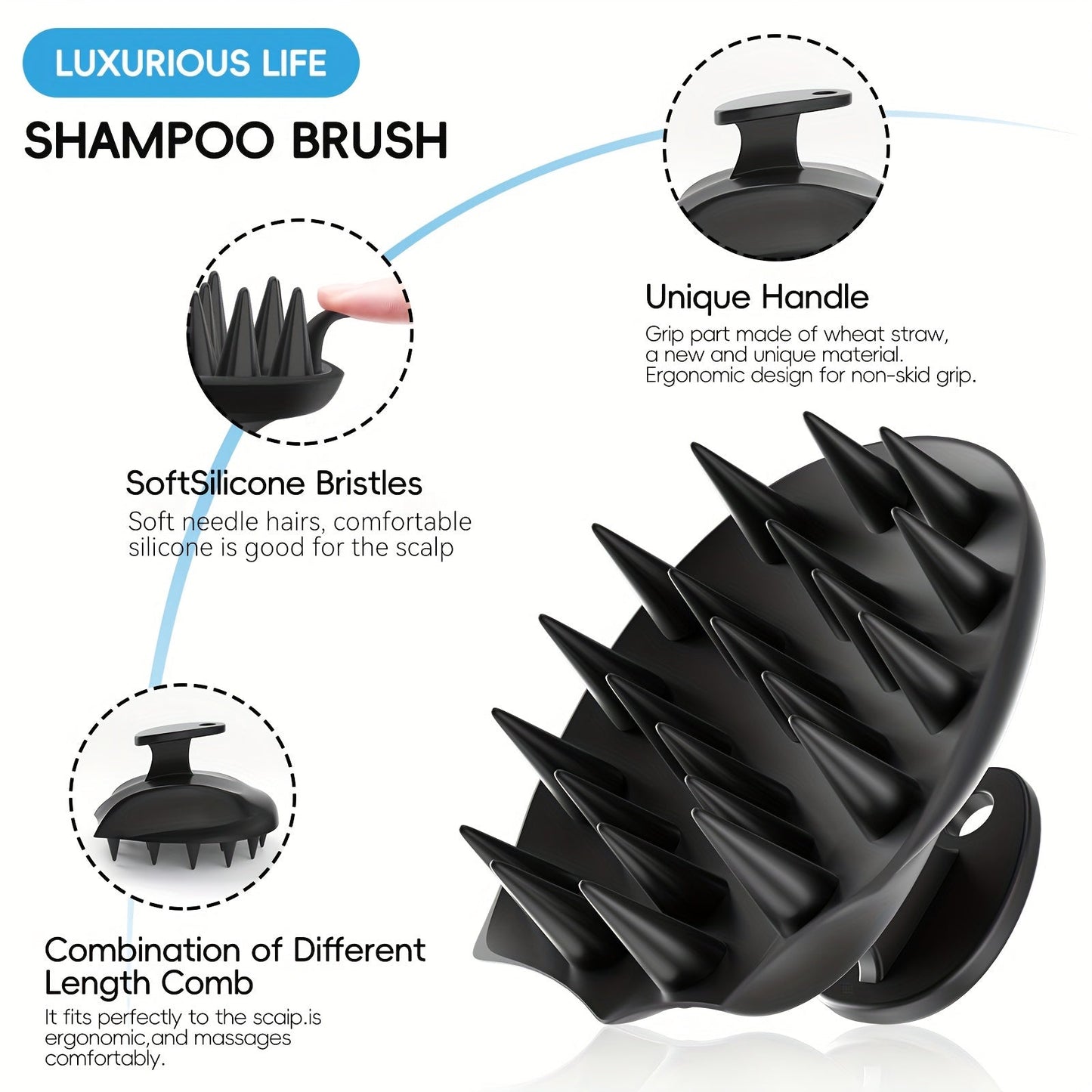 Silicone Bath Brush Set Gentle Exfoliating (4pcs)-4