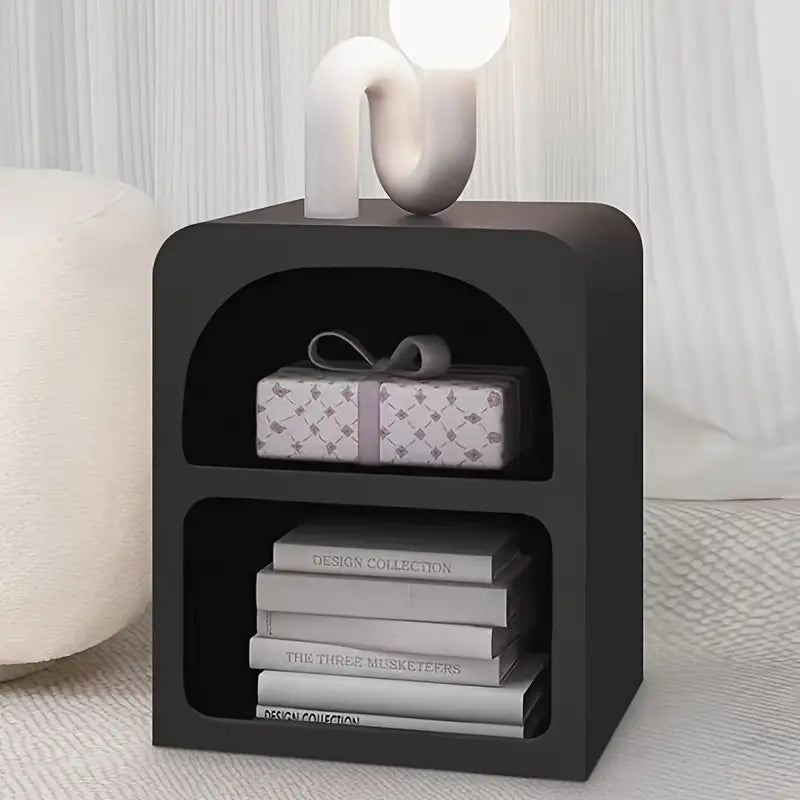 Chic Cave-Inspired Bedside Table - Black-4