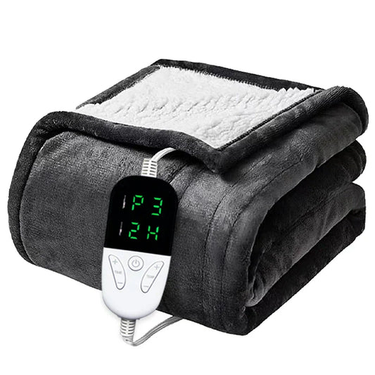 Soft Heated Electric Blanket with 6 Heating Levels & 4-Hour Auto-Off-0