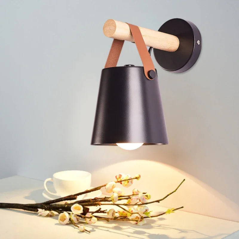 Nordic Modern Wooden Wall Lamp-2