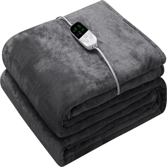 Double-Sided Flannel Electric Blanket with 6 Heating Levels & 5 Timing Options-0