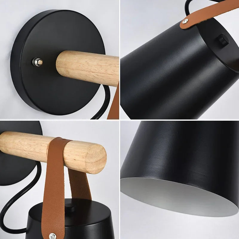 Nordic Modern Wooden Wall Lamp-4