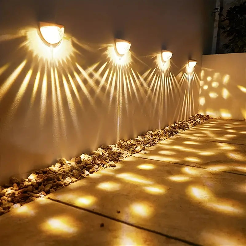 Illuminate Your Holidays: 4-Pack Solar Fence Lights for Festive Deck Decoration-2