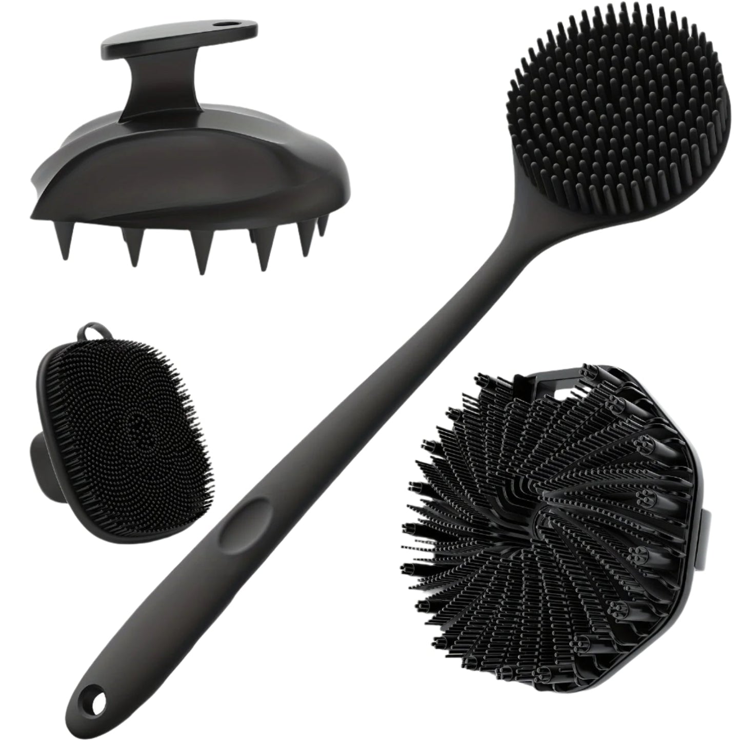 Silicone Bath Brush Set Gentle Exfoliating (4pcs)-0