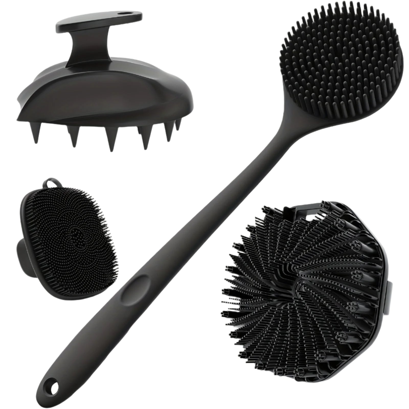 Silicone Bath Brush Set Gentle Exfoliating (4pcs)-0