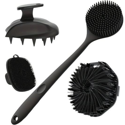 Silicone Bath Brush Set Gentle Exfoliating (4pcs)-0
