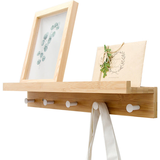 Bamboo Floating Wall-Mounted Rack Coat Hook Rack Towel Hanger Holder European Style Dress Coat Hook Wall Door Hat Hanger-0